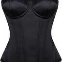 Corset Tops for Women Strapless Bustier Sweetheart Neckline Boned Bodice Bridal Lingerie Party Clubwear
32C Black