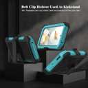 for Google Pixel 9a 2025 Case with 2 Pack Tempered Glass Screen Protector, [Holster Series] Belt Clip Kickstand Heavy Duty Shockproof Protective Cell Phone Case Cover (Blue Green)