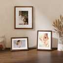 Dreamland 16x24 Solid Walnut Wood Picture Frame, 16 x 24 Wood Poster Frames with Mat for 12 x 18, Rustic Wooden 16 by 24 Frames with Tempered Glass