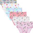 Slenily Little Girls' Soft Cotton Underwear Kids Cool Breathable Comfort Panty Briefs Toddler Undies (Pack of 6)
