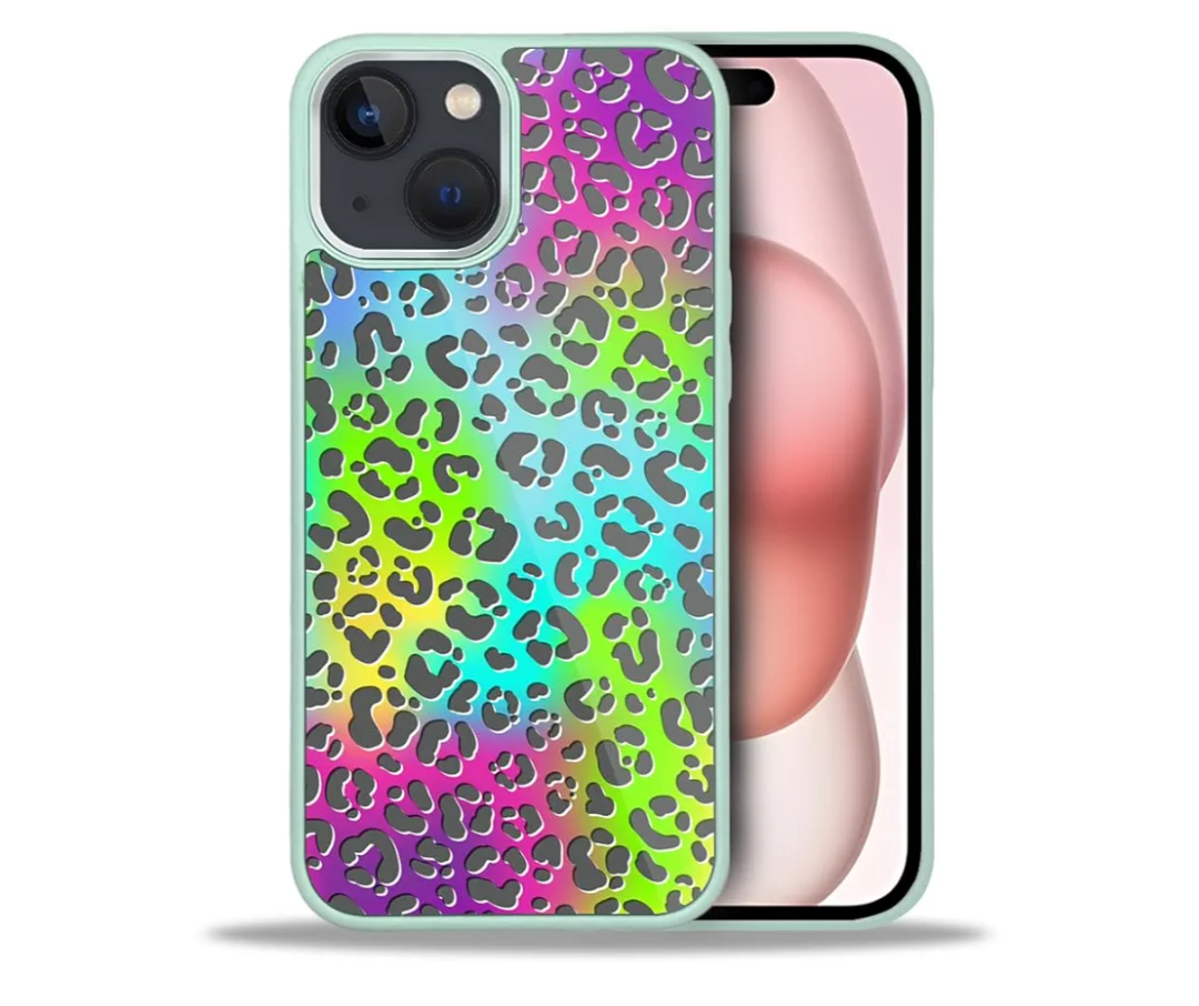 BANAILOA Compatible with iPhone 13 Pro Case Rectangle,Colorful Holographic Leopard Case Soft TPU Luxury Protective Slim Phone Cover Designed for 13 Pro - 6.1 inch (LS-Leopard Pink)