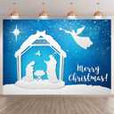 deFouliao Nativity Scene Backdrop Merry Christmas Baby Jesus in The Manger Photography Background Church Religious Holiday Xmas Party Wall Outdoor Decor Photo Studio Props, 7x5ft