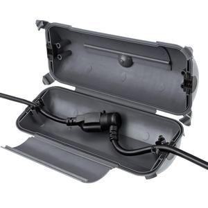 Flemoon Outdoor Extension Cord Safety Cover with Waterproof Protector Seal, Weatherproof Electrical Connection Box for Outdoor Outlets, Plugs, Sockets, Holiday Decorations, Power Tools, Gray