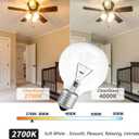 Globe Light Bulbs,G25,40W Incandescent Dimmable, 4000K Soft White Warm Glow, E26/E27 Base, 3.15-inch Crystal Clear Glass for Vanity Bathroom Mirror Pendant Lighting (4)