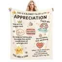 Appreciation Blanket  Inspirational Thank You Gift Blanket with Positive Affirmations, Cozy Flannel Throw for Friends, Family, Coworkers, Teachers  Encouragement Blankets for Birthday, Christmas (50"x40")