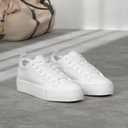 SERNIAL Womens White Platform Sneakers PU Leather Platform Shoes Walking Shoes for Women(White, US6.5)