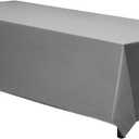 Gee Di Moda Rectangle Tablecloth - 90 x 156 Inch Charcoal Table Cloth for 8 Foot Table with Floor-Length Drop - Heavy Duty Washable Fabric - 8 Ft Buffet Table, Holiday Party, Wedding & Baby Shower