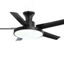 Modern Flushmount Third Gear Flush Mounted Ceiling Fan with Light with 5 Blades Ink Metal Fan Blade Adapted for Led, 42", 220V-240V
