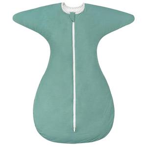 ZIGJOY Shark-Fin Transitional Swaddle for Newborn - 2.5 Tog Rayon Made from Bamboo Transition Swaddle Sleep Sack 6-12 Months Baby Arms Up Swaddle Blanket with 2-Way Zipper, Mint Green