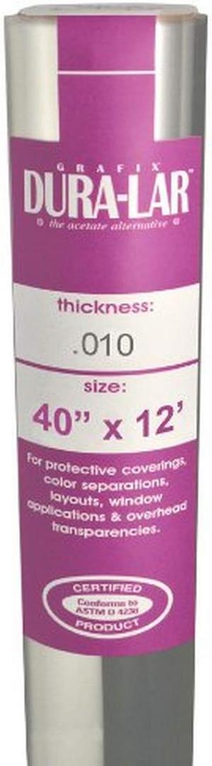 Grafix Dura-Lar Film, .010 in, Ultra Clear Glossy, 40 in x 12 ft, Roll