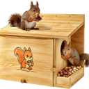 Squirrel House for Outside, Anti-Predator Squirrel Nesting Box & Feeder