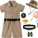 Kids Explorer Adventurer Costume Boys Girls Outdoor Kit Safari Camping Jungle Seeker Trailblazer Cosplay