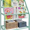 aboxoo Kids Bookshelf Todder Freestanding Small Bookcase Organizer for Children Room 18 inches Metal Bookcase Toy Organizer Green Stable Bookcase Bookstore Library Book Unit Storage for Small Place