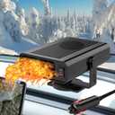 2026 Newest Portable Car Heaters, 12V 200W Vehicle Heating & Cooling Fan Rapid Windscreen Defogger & Window Defroster Car Heater That Plugs Into Cigarette Lighter with 360 Rotatable Function (Black)