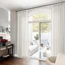 90 Inch Pinch Pleated Linen Curtains 2 Panel Set for Living Room Natural Cream Thick Linen Textured Drapes 90 Inches Long Pinch Pleat Drapes Birch Ivory Semi Sheer Curtain for Dining Bedroom Office