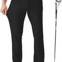 FAIABLE Men's Golf Pants 30"/32" Quick Dry Lightweight Classic Fit Casual Suit Stretch Dress Pants with 6 Pockets for Work (40W x 30L, Black)