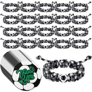 Ecation 20 Sets Baseball Softball Soccer Beads Bracelets Gifts Game Day Team Party Favors Accessories with Cards for Teens