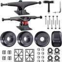 Jizmo Skateboard Trucks, Fits 7.75-8" Deck, Skateboard Wheels 52mm, Skateboard Bearings ABEC-9, Skateboard Pads, Skateboard Hardware Tool Combo Starter Set