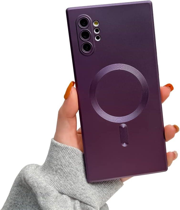 Doowear Galaxy Note 10+Plus Case Magnetic [Support Magsafe Charger] Wireless Anti-Scratch Shockproof Full Camera Protection Slim Silicon Phone Cover Case for Samsung Galaxy Note 10 Plus 6.8"-Purple