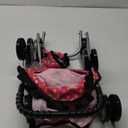 fash n kolor - My First Baby Doll Stroller - Pink Polka Dot Doll Stroller with Basket- Soft Grib Handle. Foldable with Hood Toy Doll Pram Baby Doll Accessories. With 2 Free Bonus Doll Bottles Included