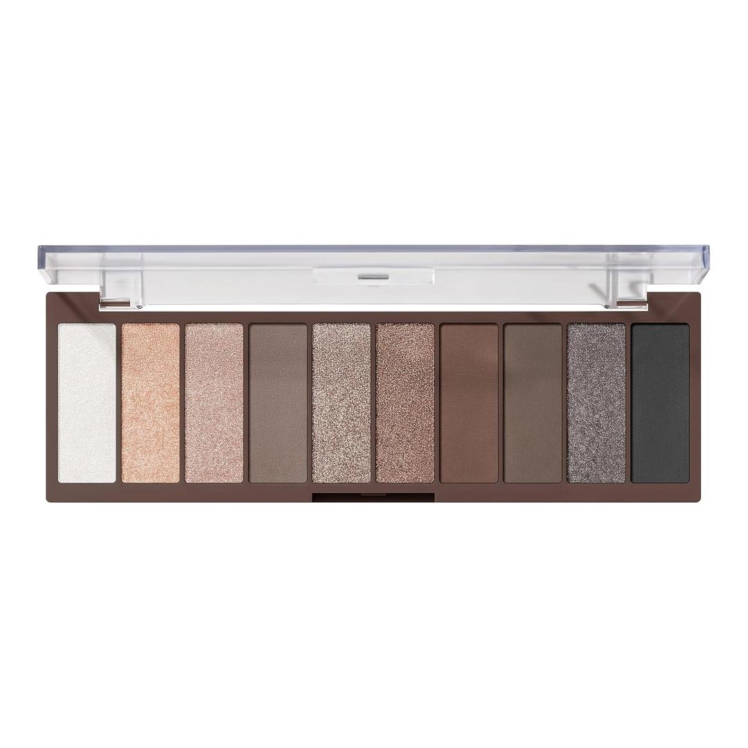 e.l.f. Perfect 10 Eyeshadow Palette, Ten Ultra-pigmented Nude Shades, Blendable Formula, Vegan & Cruelty-free, Everyday Smoky 
