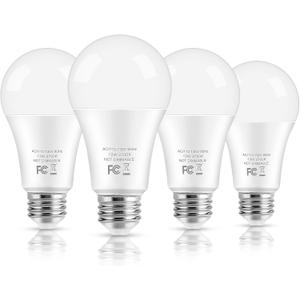 LED Light Bulbs, 100 Watt Equivalent A19 LED Bulbs, 13W 2700K Warm White 1500 Lumens Non-Dimmable Bright E26 Edison Medium Screw Bulbs for Home Bedroom Kitchen Living Room Office Lamp, 4-Pack