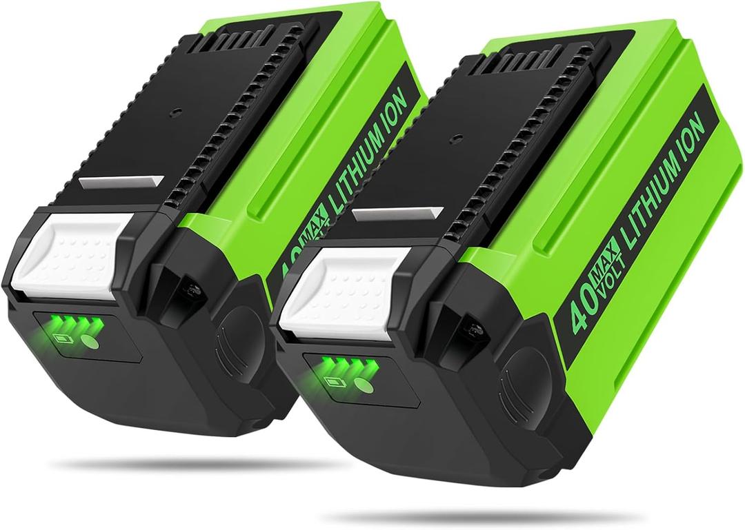 Qweneor 2 Pack 40V 6.0Ah Battery Replacement for GreenWorks 40V Battery, Compatible with GreenWorks 40V G-MAX Power Tools 29472 29462 29252 20202 22262 25312 25322 20642 22272 27062 21242