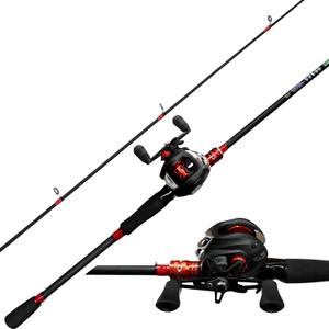 Kilitn Fishing Rod and Reel Combo, Black Color Baitcasting Combo Baitcast Reel, 2-Piece Baitcaster Rod, Durable Fiberglass with Comfortable EVA Handle (Casting Left 6FT)