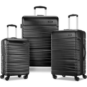 Samsonite Evolve SE Hardside Expandable Luggage with Spinners, Bass Black, 3PC Set (CO/M/L), 3-Piece Set