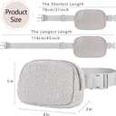 Fleece Belt Bag with Adjustable Strap for Women and Men Crossbody Fanny Bag Bum Bag, Waist Pack for Hiking Workout Sports Travel Light Grey