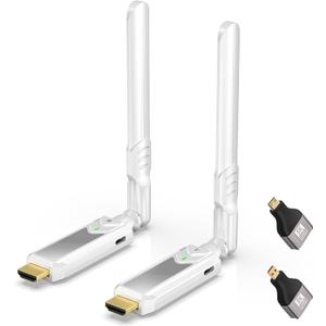 Wireless Hdmi Transmitter and Receiver, 1312FT/400M, 4k Decode 1080p Output, Plug & Play Portable 2.4g/5g Dual Antenna, for Streaming Video and Audio to Monitor from Laptop/Pc/Tv Box/Projector