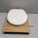 Mayfair Collins Slow Close Toilet Seat, Durable Plastic Seat with Extra Stability Bumpers and Secure Hinges, Made in USA, Round, White