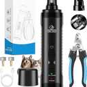 VIWIK Dog Nail Grinder, Dog Nail Trimmers for Large Medium Small Dogs & Cats, Super Quiet Electric Pet Nail Clippers Kit with Light, 2-Speed USB Rechargeable Pet Paws Grooming Tool Black