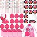 Willinglong 12 Sets Kids Makeup Kit for Girls, Kids Spa Party Supplies for Girls, Sleepover Makeup Cosmetic Set Birthday Party Favors Toddler Girl(Rose Red)