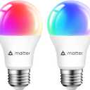 ANWIO Matter Smart Light Bulbs 8.5W (60W Replacement) A19 E26 LED Bulb Compatible with SmartThings App, Alexa, Google Assistant, Color Changing Light Bulb, 806lm,2.4Ghz only,Hub Required（2-Pack）