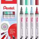 Pentel Permanent Pigment Ink Paint Marker Pens - MMP10 - Contained in Cardboard Wallet (Pearl Wallet of 4)