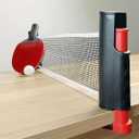 Portable Ping Pong Traveler Set, Ping Pong Game for Any Table with Retractable Net, 2 Paddles and 6 Balls, Table Tennis Set for Indoor Outdoor Sport Fun, Easy Setup