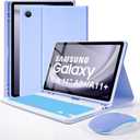 Backlit Keyboard Case with Mouse for Samsung Galaxy Tab 11 inch A11 Plus & A9 Plus, Dechatable Bluetooth Keyboard, Light Cover for Galaxy A9 +/A11+ Tablet Case with Keyboard, Pencil Holder,PL