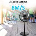 BEESTAR 20 Inch Heavy Duty High Velocity Pedestal Fan,Industrial Standing Fan with Adjustable Height and Tilt,3-Speed,Metal Fan for Industrial, Commercial, Residential, Greenhouse,Black
