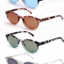 Reading Sunglasses Womens Round Readers Sunglasses +1.00 for Small Head/Petite Face Sun Readers Lightweight&Comfortable Fit 4 Pack
