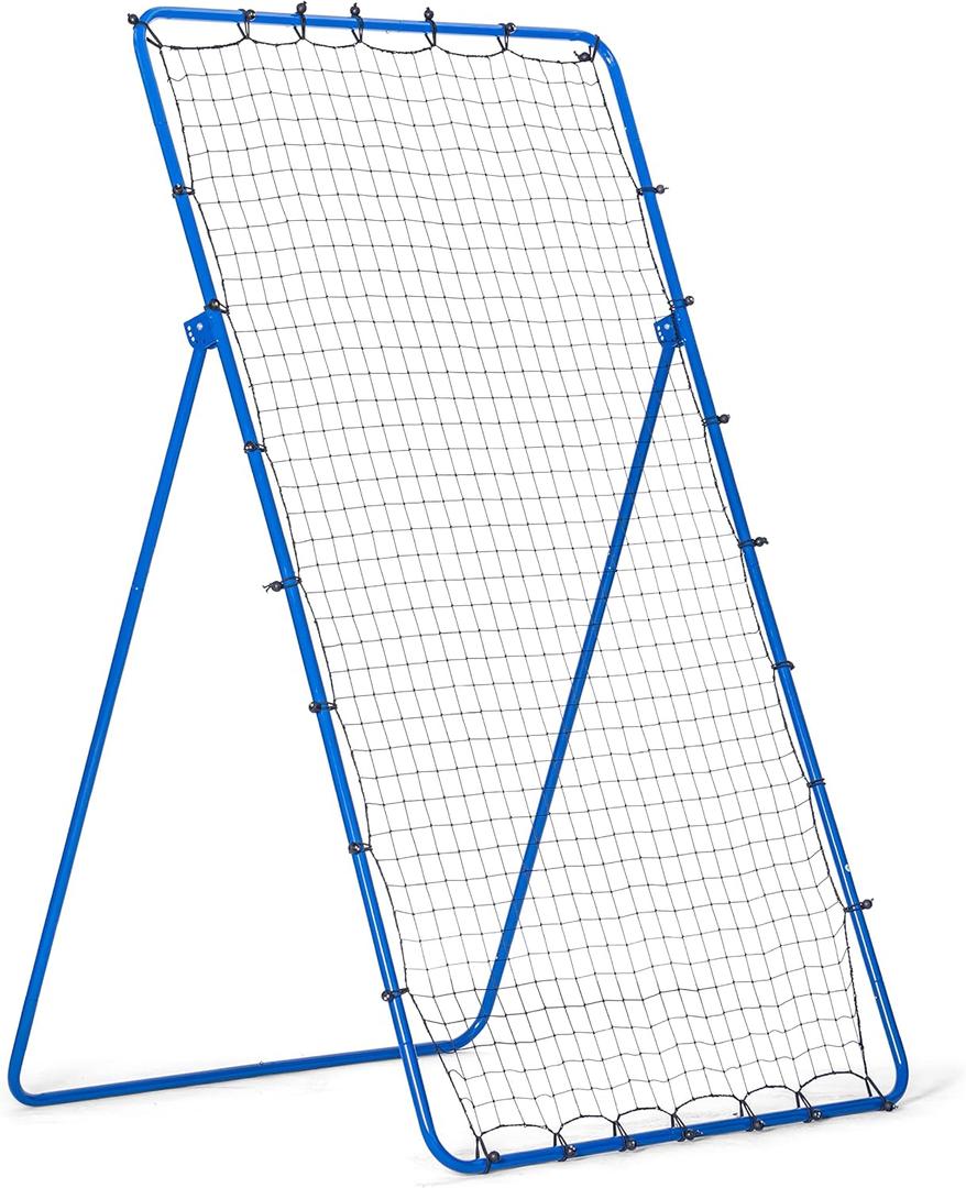 The Original Fully Adjustable 7x4 Feet Volleyball Rebounder Net from Anything Sports - Practice Sets, Spikes and Digs at Any Angle from Home, Blue