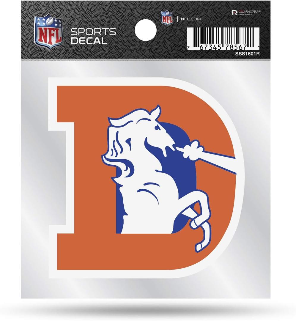 Rico Industries NFL unisex-adult NFL Retro 4x4 Decal (7"L x 5"W, Team Color)