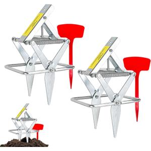 2 Pack Upgraded Mole Traps Heavy Duty Scissor Mole Trap for Lawns Galvanized Steel Reusable Traps that Work Best Gopher Killer Easy One-Step Setup