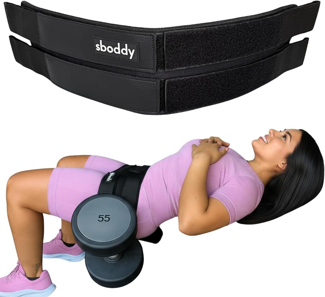 Hip Thrust Belt with Dual-Strap Design  Booty Builder for Heavy Dumbbells, Kettlebells & Plates Up to 400 lbs  Comfortable Glute Workout Equipment for Women  Coach Tested  Home & Gym Use.