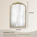 PERFNIQUE Vintage Mirror, 30" X 19" Arched Antique Baroque Mirror, Gold Traditional Wall Decor, Ornate Decor Anthro Look Alike Decor for Bathroom Living Room Fireplace Entryway Mantle Hallway