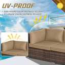 Patelai 11 Pcs Waterproof Patio Cushion Covers for Outdoor Sectional Furniture Wicker Rattan Patio Sofa Couch Chair Seat Pillow Slipcovers, 3 Sizes Covers Only (25.4 x 25.4X 3.54,Coffee)