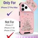 Buleens for iPhone 17 Pro Max Case 6.9 Inch - with Ring Stand & Camera Cover Aesthetic Cute Designed for Women Girls Girly Kawaii Castle Flower Phone Case for iPhone 17 Pro Max Compatible with Magsafe