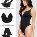 Popilush Shapewear Bodysuits for Women - Tummy Control Body Suits for Womens Deep V Corset Tops Thong Concert Outfits, Medium