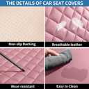 Leather Car Seat Covers Full Set Breathable Automotive Seat Covers Waterproof Seat Protectors Universal Fit for Most Automotive Cars SUV Trucks Van (Pink, Full Set)
