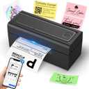 Bluetooth Thermal Label Printer, Wireless 4x6 Shipping Label Printer for Small Business & Shipping Packages, Support iPhone, Android, Windows, macOS, Work for Amazon, Shopify, Etsy, USPS (Black)